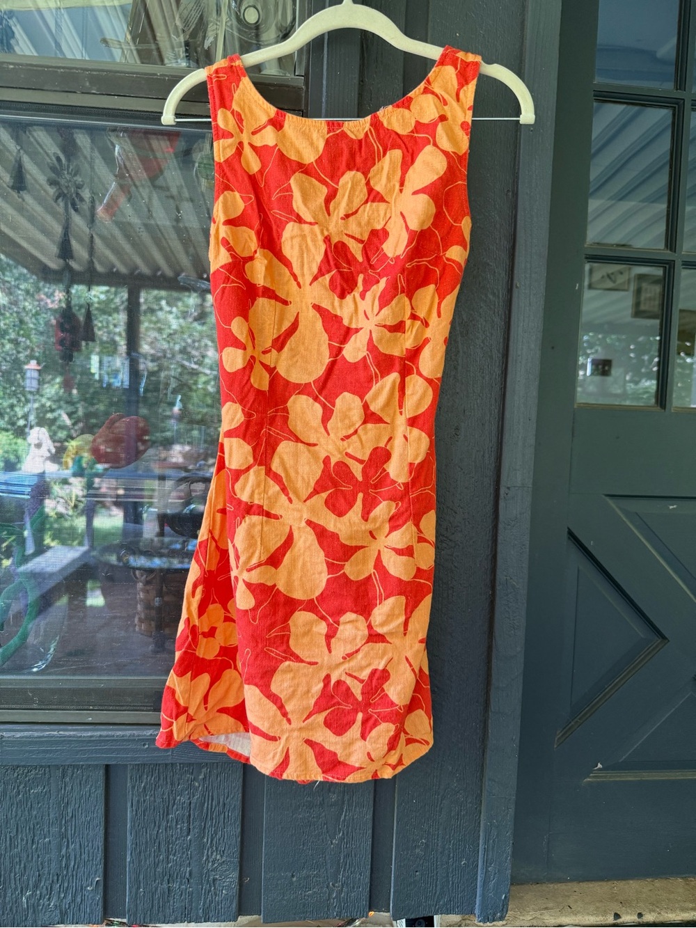 Rhythm. Red and Orange Floral Mini sundress.